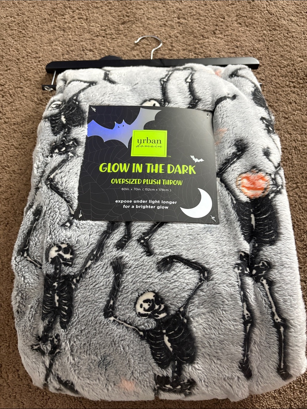 Glow-In-The-Dark Gray Kids Pajama Throw